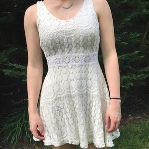 Casual white lace dress